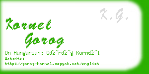 kornel gorog business card